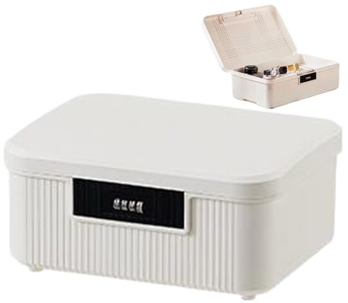 CAKEEYUM Abschließbare Medikamentenbox 9 l doppelschichtige Box mit Zahlenschloss robuste abschließbare Aufbewahrungsbox auslaufsichere Medikamentenbox für Küche Zuhause Schule Büro weiße Me