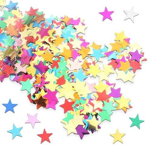 Bunt Sterne Geburtstag Tischdeko, Streudeko Geburtstag, Glitzersterne Konfetti Weihnachten, Glitzer Streudeko für Weihnachten Geburtstage Partys