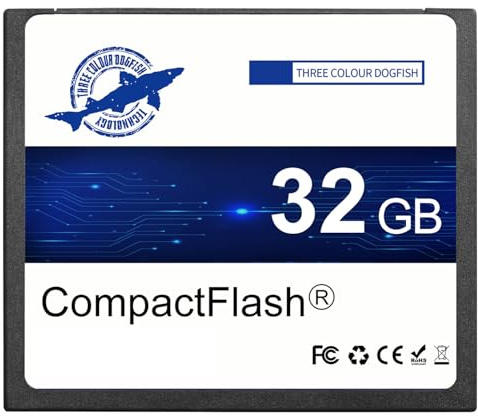 Dogfish Compact Flash Card 32GB 400X FAT32 CF Memory Card for Professional Photography and Vintage Digital Camera