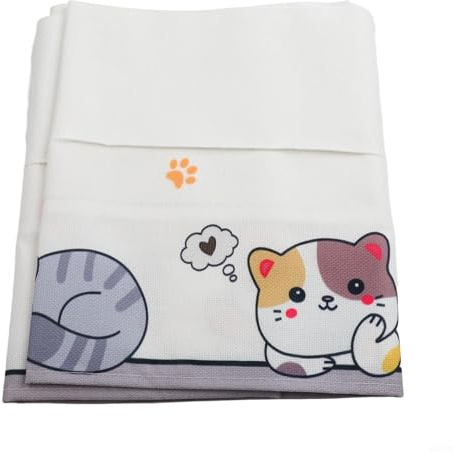 Radiator Dust Cover, Decorative Radiator Cover with Cat Pattern Home Heating Accessory Dust Protection Heat Dissipation Fabric Shield Various Sizes Machine Washable White(180cm)