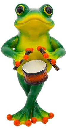 Genérico Estatuilla De Rana para Exterior | Figuras Decorativas para Exteriores,Decoración Musical De Jardín para Balcón Y Patio