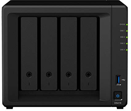 Synology DiskStation DS418 NAS Server with RTD1296 1.4GHz CPU, 2GB Memory, 8TB HDD Storage, 2 x 1GbE LAN Ports, DSM Operating System
