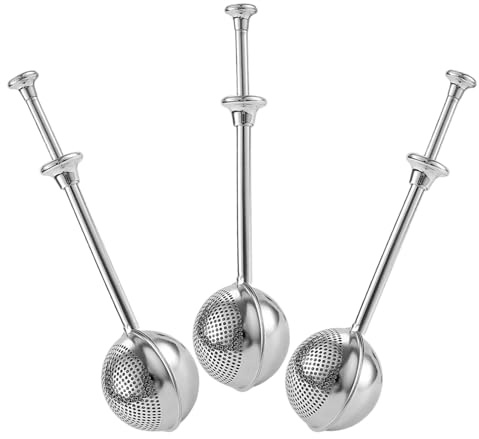MUCKLILY Setaccio per Farina in Acciaio Resistente 3 Pezzi Spolveratore a Maglie Fini per Zucchero a Velo e Spezie Utensile da Cucina per Pasticceria e Preparazione Dolci