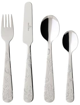 Villeroy & Boch – Hungry As A Bear Kinderbesteck Set 4 Teilig, Rostfrei, Spülmaschinenfest, Besteckset Kinder Mit Bär, Essbesteck Kinder, Kindergabel, Kinderlöffel, Kindermesser, Edelstahl