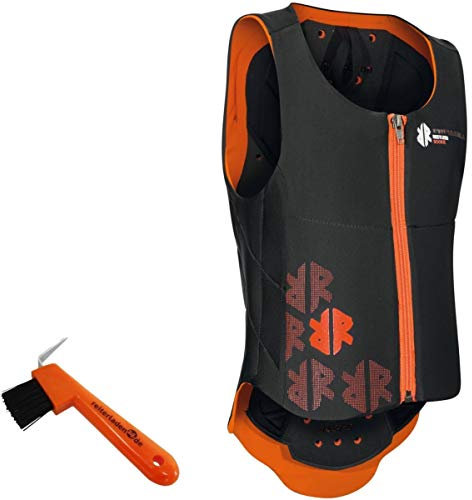 Komperdell Kinder Rückenprotektor Ballistic JUNIOR orange/schwarz 140 + Hufkratzer Reiterladen24