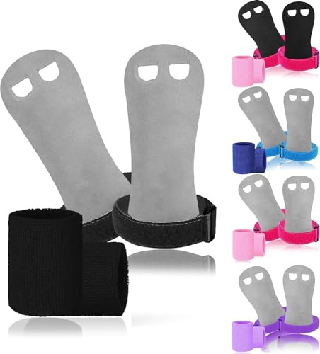 FINGER TEN Gymnastics Hand Grips Wristbands Sets for Kids | Textured Leather Non-Slip, Wrist Support During Training, Reduces Hand Friction, Comfortable Fit For Kids, Ideal Training Set