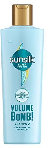 Sunsilk, Volume Bomb-Shampoo, Volumen-Shampoo, Volumen und glänzendes Haar, Formel Super Fusion mit einem Mix aus pflegender Hyaluronsäure und Arginin für alle Haartypen, 220 ml