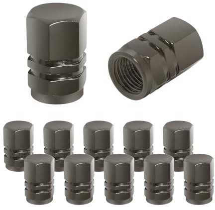 CGEAMDY Ventilkappen für Autoreifen, 12 Stück Aluminium Auto Radkappe, Wasserdichtes Universal Reifen Ventil für Autos, LKWs, Motorräder, SUVs Und Fahrräder (Grau)