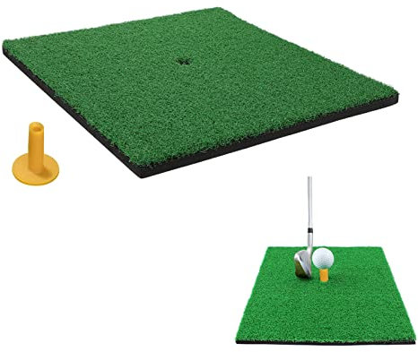30 x 30cm Golf Übungsmatte, Tragbare Golf Abschlagmatte, Übung Golf Matte, das Chipping Putting Training, des Golfschwung im Garten oder Garage (kurzes Gras)