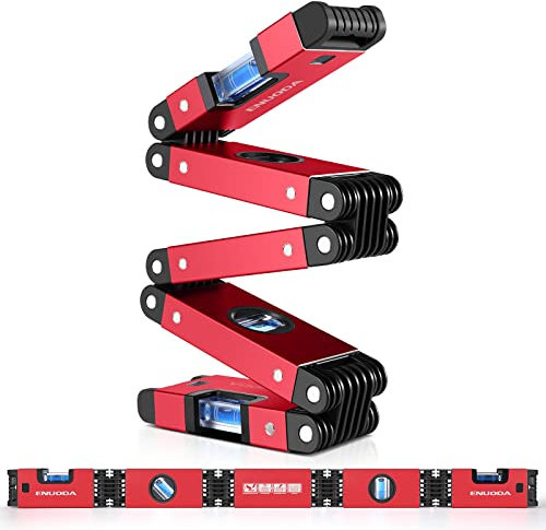 ENUODA Niveles de burbuja 70 cm magnético Niveles de burbuja Aluminio con cuatro viales azules 180°/90°/45° para el hogar, carpinteros, trabajadores de la construcción