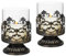 Candeldo Portacandele decorativo vintage gotico, nero: set da 2 candelabri antivento, portacandele in metallo, decorazione per la casa di campagna, per il soggiorno, per la finestra, decorazione