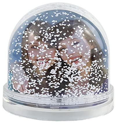 Bola de Nieve Personalizada con Foto y Texto a Dos Caras Marco de Fotos Original Adorno Decoración (Copos de Nieve)