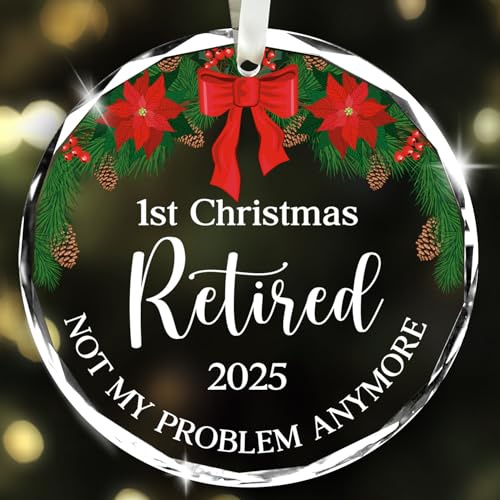 NewEleven Retirement Gifts For Women, Men - 1st Christmas Retired, Retirement Gift For Colleague, Work Bestie - Leaving Gifts For Colleagues Women From Friend, Coworker - Christmas Bauble