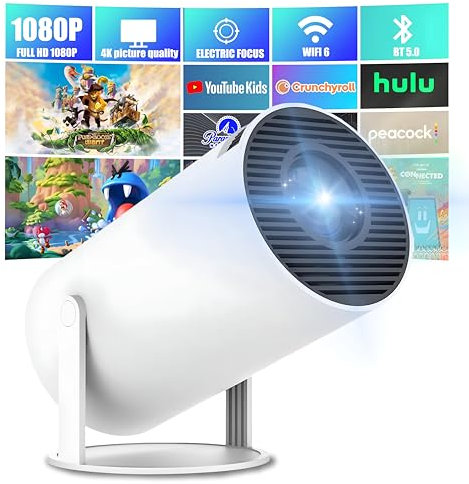 3 pcs Mini Projector,4K 1080P Support Portable Projector 180° Rotatable,With WIFI 6 and Bluetooth mini Projector,130'' Screen Movie Projector Auto Vertical Correction, for Laptop, PC, Smartphone.