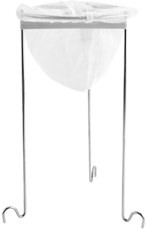 Jam Strainer Set - Jelly Strainer Stand with Bag | Jam Making Sieve, Stainless Steel Filtering Rack with Nylon Mesh Pouch, 3-Legged Straining Tool for Homemade Vinegar, Juice, Broth Supplies