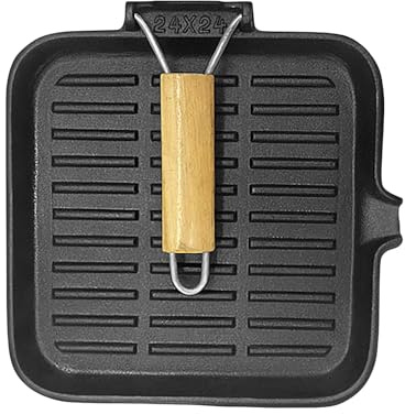 Derwrtup Sartén De Hierro Fundido - Plancha Antiadherente,Sartén Con Asa Plegable Para Cocinar Hornear Parrilla Cocina Estufa Horno Exterior Fogata