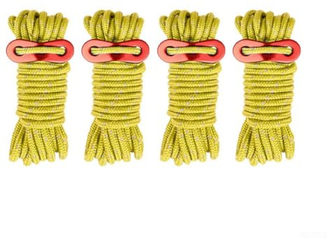 babominimer Tent Guy Line - Cuerda reflectante de 4 mm x 4 m con ajustadores de tensión, cable de mezcla de poliéster y polipropileno de alta visibilidad para camping, senderismo y toldo al aire libre
