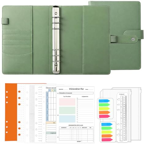 Ringbuch A5 Nachfüllbar, Notizbuch Mit Binder Taschen Haushaltsbuch