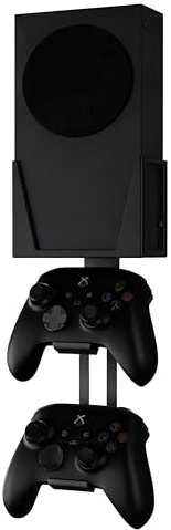 Wall Mount for Xbox Series S - All Metal Space-Saving Bracket with Detachable Controller & Headphone Holder Accessories for Series S, Ventilated Heat Dissipation Design and Easy Installation, Black