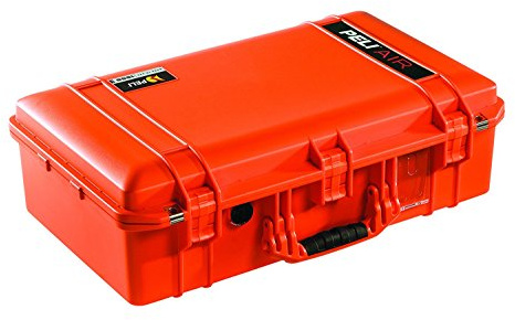 Peli 1555 Air med skum väska svart, Med skum, apelsin