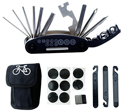 Bike Bicycle Repair Tool Kit - DAWAY B32 Cycling Multifunctional Mechanic Fix Tools Set Bag, 16 in 1 Multifunction Tool, Tire Levers, Self Adhesive Tyre Tube Patch Include