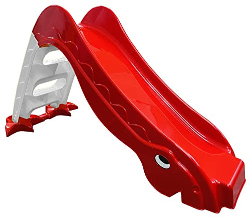 Scivolo stabile per bambini a partire da 1 anno, scivolo per bambini, scivolo da giardino, scivolo autoportante, blu, grigio chiaro (rosso/grigio)