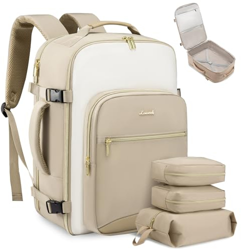 LOVEVOOK Handgepäck Rucksack Flugzeug, Reiserucksack Damen Groß 40L, Herren Wasserdicht Laptop 17 Backpack Zoll Mit Laptopfach, Travel Daypacks Für Schule Arbeit Camping