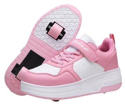 ENEN Zapatos con Ruedas Zapatillas con 2 Ruedas para Niños y Niña, Exterior Zapatillas de Correr al Aire Libre de Patinaje sobre Ruedas Multifuncionales en Dos