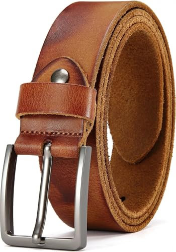 DOOPAI Gürtel Herren,Vollledergürtel Casual Arbeits,Cowboy Anzug Ledergürtel,Einstellbare Gürtel