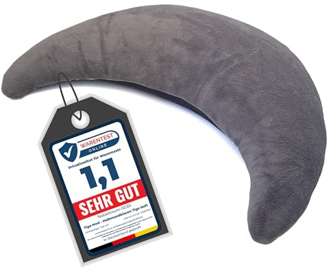 Tiga-Med Halbmondkissen TIGA-Soft XL | Ergonomisches Nackenkissen/Stillkissen/Kopfkissen mit Mikroperlen | zum Entspannen, Schlafen, Lesen und Stillen | Bezug separat waschbar bei 40°C (Grau)