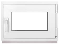 Framex Finestra Seminterrata Piccola in PVC Bianco, Larghezza x Altezza 80 x 60 cm (800 x 600 mm), Doppi Vetri (32 mm), Anta-Ribalta, Girevole DIN Destra – Premium