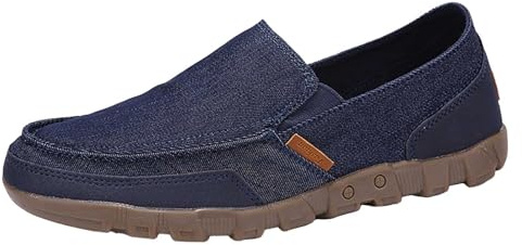 Mocassini da uomo leggeri senza lacci, scarpe estive da passeggio, con suola morbida, casual, comode, traspiranti, per attività all'aria aperta e tempo libero, Blu, 42 2/3 EU