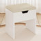 Devoko Hocker Schminktisch mit Stauraum, Sitzhocker gepolstert, Eitelkeit Hocker,Fußstütze Fußhocker Ottoman, für Make-up Raum Ankleidezimmer, Schlafzimmer, Eingangsbereich, 38x30x41cm, Weiß
