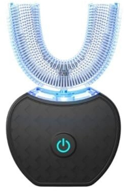 Sensepro Cepillo De Dientes Automático 30 Segundos Limpieza De 360° Ultrasonido 48000 Vibraciones/Min Cepillo De Dientes Eléctrico En Forma De U Con Temporizador Para Adultos(Negro)