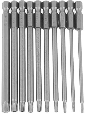 10 stücke Torx Schraubendreher Bits Set S2 Stahl 1/4 Zoll Sechskantschaft Stern Kopf Schraubendreher Bohrer Set 100mm länge