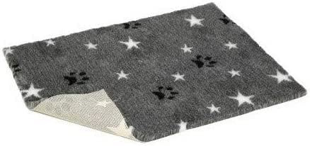 Vetbed NSGBPWS3624 Antidérapant Gris avec Pattes Noires et Etoiles Blanches