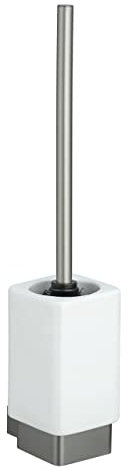 WENKO Set da toilette da parete Montella, fissaggio a parete, contenitore in ceramica estraibile, 7.3x40x10.3 cm, incluso materiale per il fissaggio, Bianco/Antracite