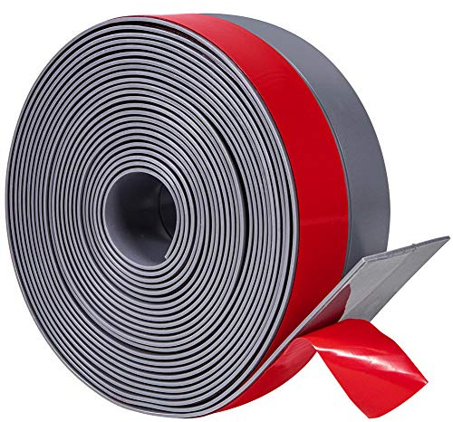 TORRAMI Wide Silicone Weather Stripping 3 inch Width 20 Feet Length, Draft Stopper Seal for Barn and Garage Door Under Bottom,Top, Sides, Grey