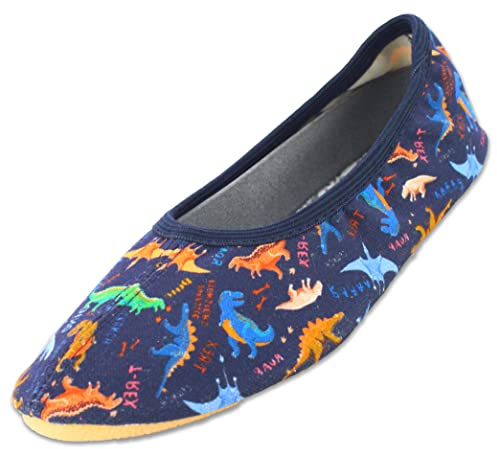 Beck Chaussures de Gymnastique Dinosaures pour garçon, Bleu foncé, 34 EU