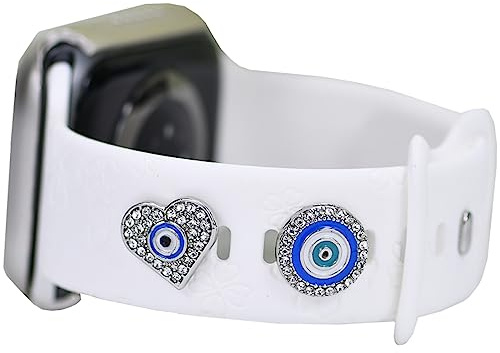 SUNOREEK Uhrenarmband-Anhänger für Apple Watch, Charm-Anhänger für Damen, dekorative Ringe, kompatibel mit Apple-Silikonbändern, 49 mm, 45 mm, 44 mm, 42 mm, 41 mm, 40 mm, 38 mm, iWatch Serie 9, 8, 7,
