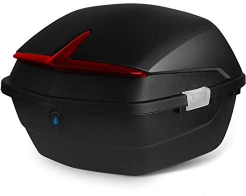 Dioche Motorrad Heckkoffer Lastenmotorrad Top Case Scooter Heckkoffer, Wasserdicht, Stoßfest, Große Kapazität, Universelle Motorrad HeckTop Box (Schwarz)