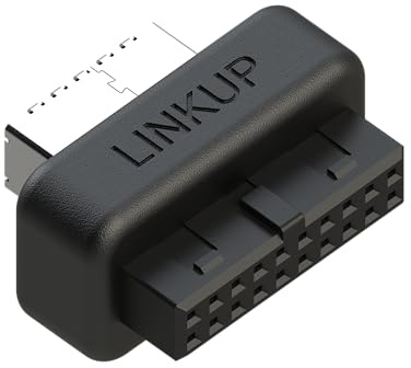 LINKUP - Adaptador de Panel Frontal USB-C - Convierte la Placa Base 3.0/3.1 IDC20 de 19 Pines en una Llave Tipo C (Llave A) - Diseñado para Todos los Dispositivos USB-C - Construcción sólida para | 10 Gbps, macho a hembra, para panel frontal de PC