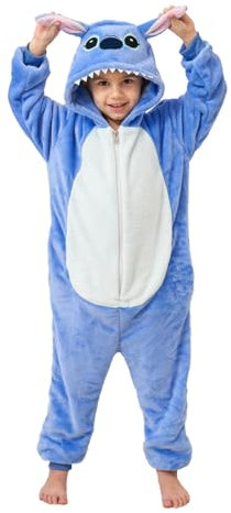 JVJQ Cartoon Kostüm Onesie Jumpsuit Tier Relax Kostuem Kind Pyjama Halloween Schlafanzug Cosplay