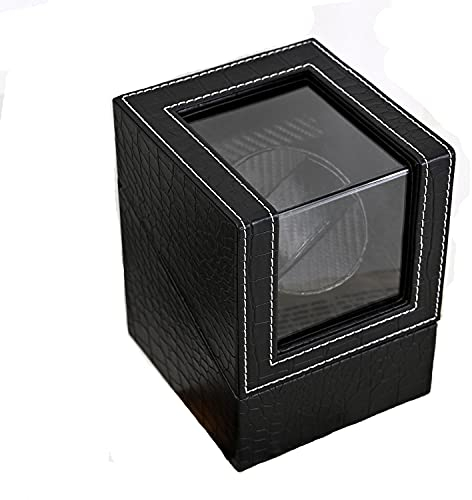 GaRcan Cajas de Relojes Enrollador automático de un Solo Reloj, con Motor silencioso, Almohadillas de Reloj Ajustables, Reloj automático para Dama y Hombre (d A)