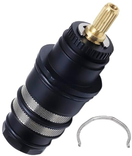 Thermostat-Duschkartusche, Ersatzteil-Set, kompatibel mit Hansgrohe 98282000, Dusche, Badezimmer, Wasserhahn, Thermostatfilter, Vavle-Kern, Chrom