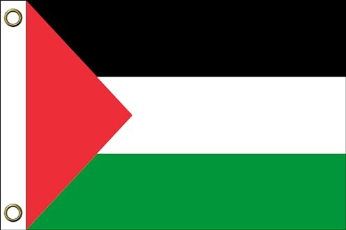 Bandera de Palestina, 150 cm x 90 cm, 90 x 150 cm, resistente a la intemperie y duradera, poliéster con dos ojales