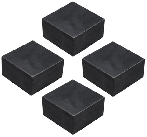 sourcing map 4pcs Rubber Anti-Vibration Pads Hard Pad, 50mm Square Vibration Isolation Mats, 25mm Thickness Non-Slip Rubber Blocks, Anti-Skid Anti Noise for HVAC, Compressor, Air Conditioner