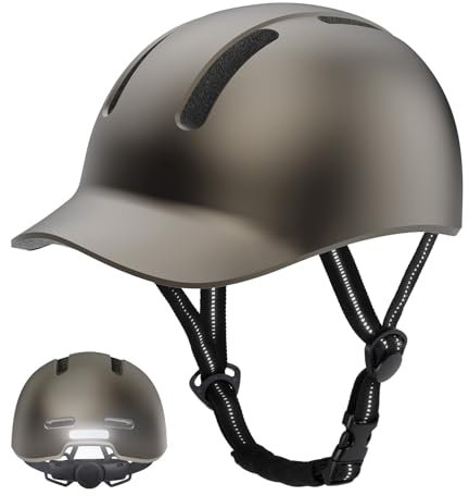 KINGLEAD Fahrradhelm,Urban Commuter Helm,Stylischer Fahrrad Helm Herren und Damen für Radfahren Trekking City Roller Herren Verstellbarer (titangrau, XL【58-62cm】)