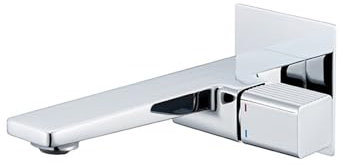 Brass Bathroom Sink Concealed Wall-Mounted washbasin undercounter hot and Cold Water Faucet(Chrome)