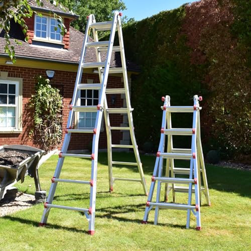 BPS Telescopic Multi Purpose Ladders | Aluminium Ladder | EN131 | Step Stair Ladder | Easy Use | (4.10m)